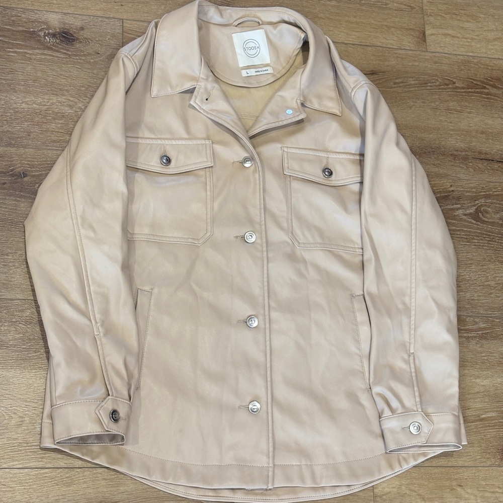 Stoosh Women's Cream Leather Jacket